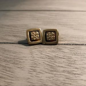 Gold Tory Burch Earrings with tortoise accent